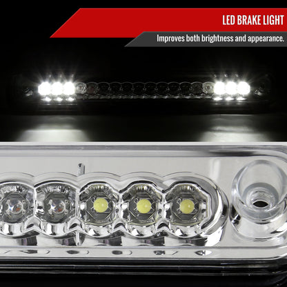 1994-2000 Chevrolet GMC C/K LED 3rd Brake Light (Chrome Housing/Clear Lens)