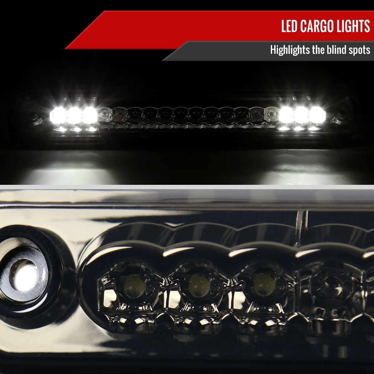 1994-2000 Chevrolet GMC C/K 1500/2500/3500 LED 3rd Brake Tail Light (Chrome Housing/Smoked Lens)