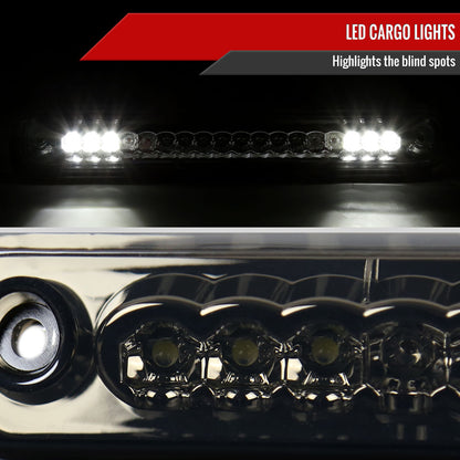 1994-2000 Chevrolet GMC C/K 1500/2500/3500 LED 3rd Brake Tail Light (Chrome Housing/Smoked Lens)