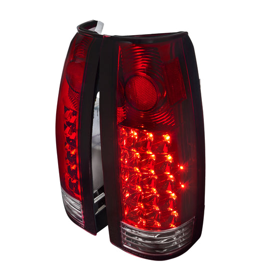 1988-2000 Chevrolet C/K C10/Silverado/Tahoe/Suburban GMC Sierra/Jimmy/Yukon APC LED Tail Lights (Chrome Housing/Red Lens)