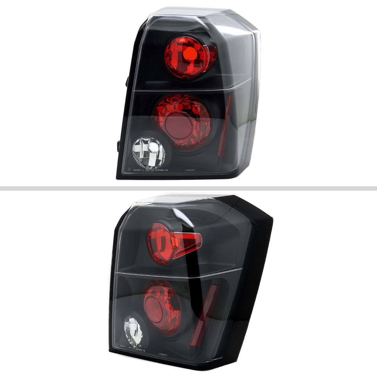 2007-2012 Dodge Caliber Tail Lights (Matte Black Housing/Clear Lens)