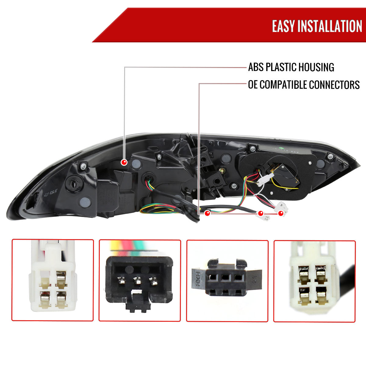 2018-2022 Toyota Camry LED Tail Lights w/ Sequential Signal Lamps (Glossy Black Housing/Smoked Lens)