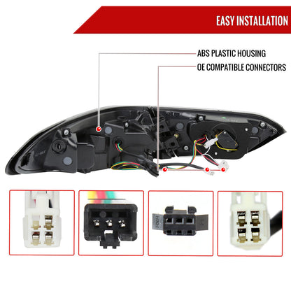 2018-2022 Toyota Camry LED Tail Lights w/ Sequential Signal Lamps (Glossy Black Housing/Smoked Lens)