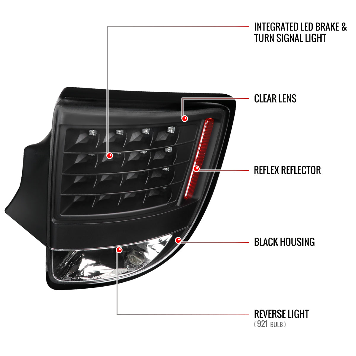 2000-2005 Toyota Celica V2 LED Tail Lights (Matte Black Housing/Clear Lens)