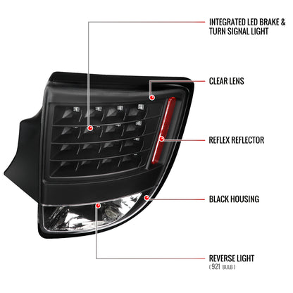 2000-2005 Toyota Celica V2 LED Tail Lights (Matte Black Housing/Clear Lens)