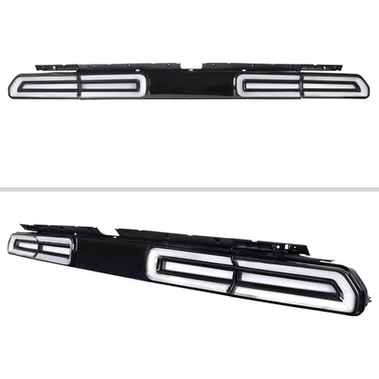 2008-2014 Dodge Challenger Sequential LED Turn Signal Tail Lights (Black Housing / Clear Lens / White Bars)
