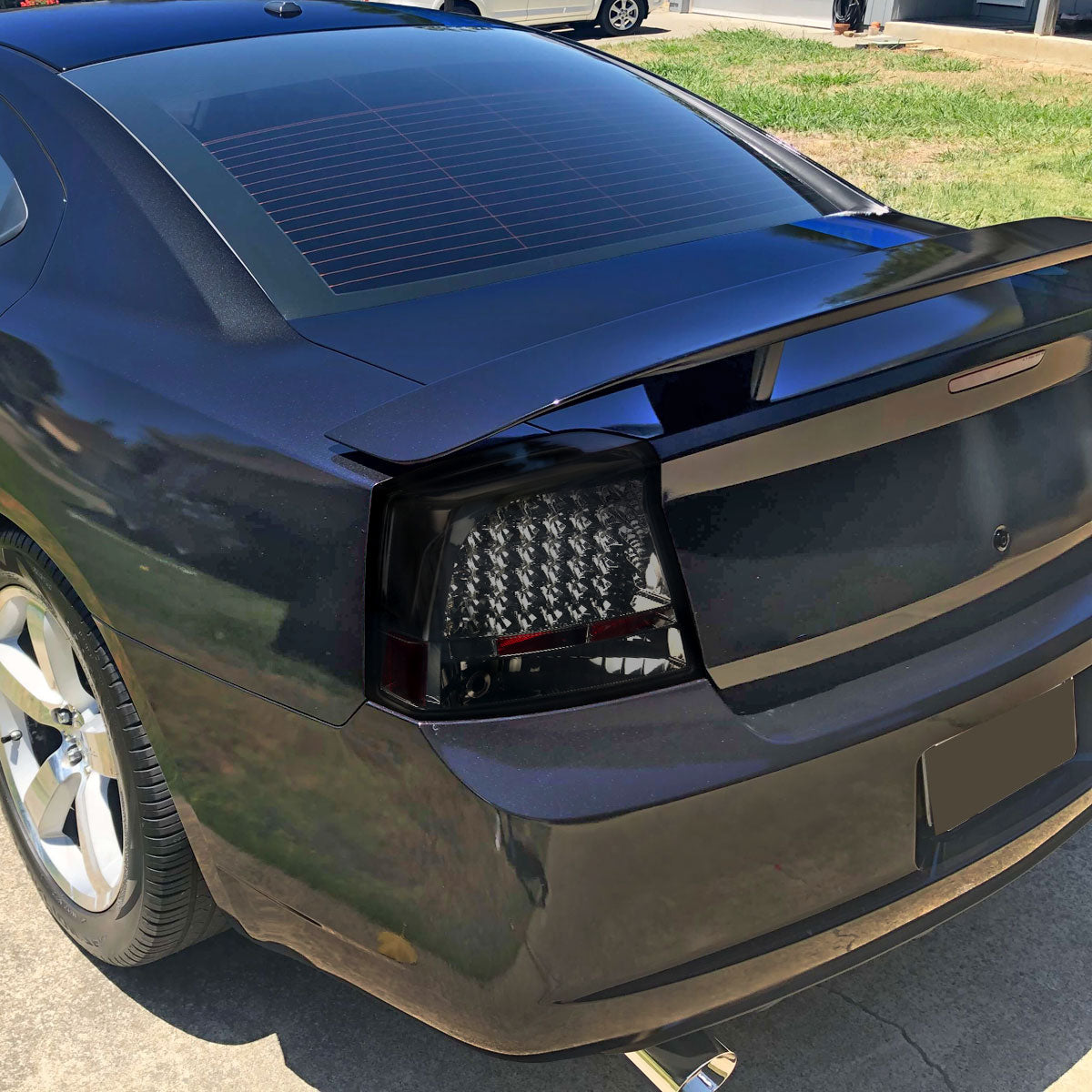 2005-2010 Dodge Charger LED Tail Lights (Chrome Housing/Smoked Lens)