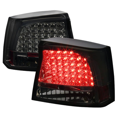 2005-2010 Dodge Charger LED Tail Lights (Chrome Housing/Smoked Lens)