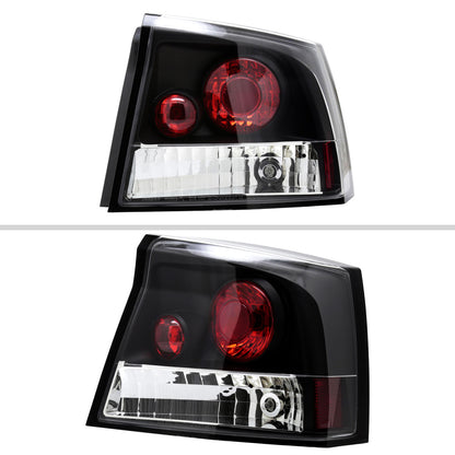 2005-2010 Dodge Charger Tail Lights (Matte Black Housing/Clear Lens)