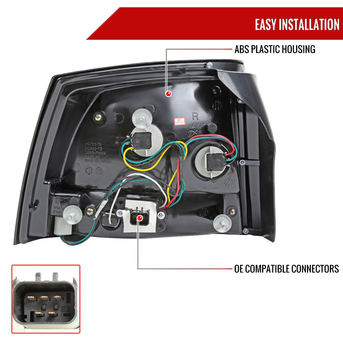 2005-2010 Dodge Charger Tail Lights (Matte Black Housing/Clear Lens)