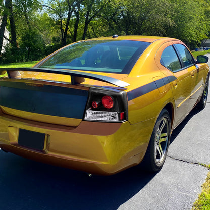 2005-2010 Dodge Charger Tail Lights (Matte Black Housing/Clear Lens)