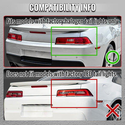 2014-2015 Chevrolet Camaro Full LED Sequential Tail Light (Glossy Black Housing / Smoked Lens)
