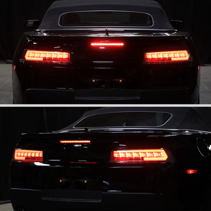 2014-2015 Chevrolet Camaro Full LED Sequential Tail Light (Glossy Black Housing / Smoked Lens)