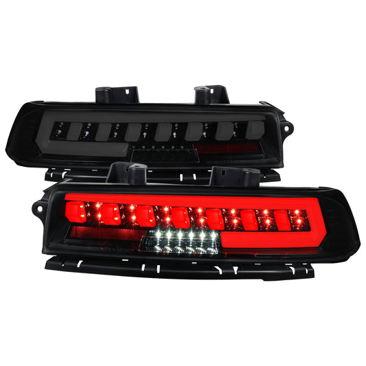 2014-2015 Chevrolet Camaro Full LED Sequential Tail Light (Glossy Black Housing / Smoked Lens)