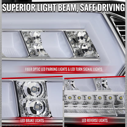 2014-2015 Chevrolet Camaro Full LED Sequential Tail Light (Chrome Housing / Clear Lens)