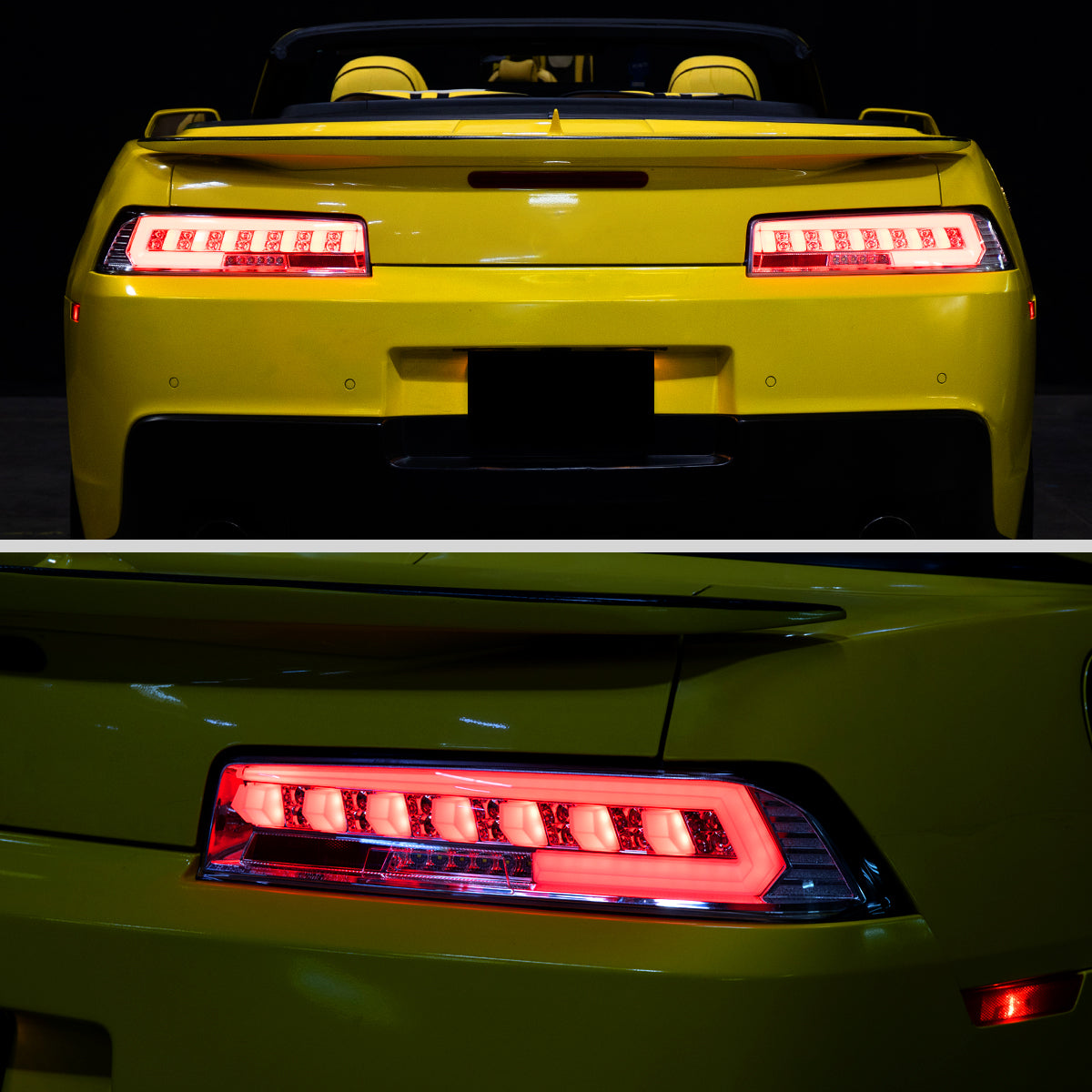 2014-2015 Chevrolet Camaro Full LED Sequential Tail Light (Chrome Housing / Clear Lens)