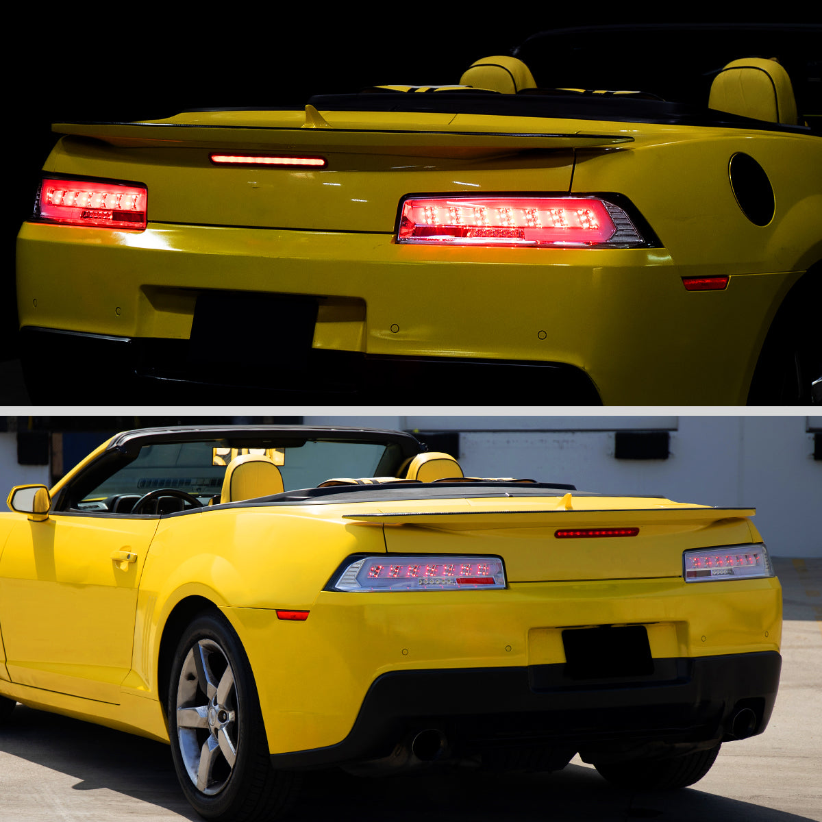 2014-2015 Chevrolet Camaro Full LED Sequential Tail Light (Chrome Housing / Clear Lens)