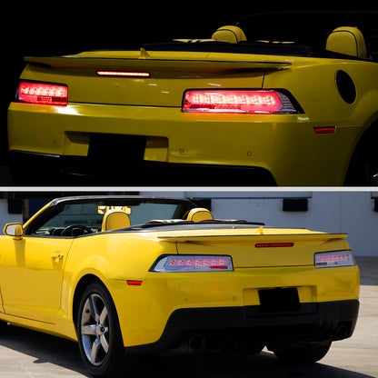 2014-2015 Chevrolet Camaro Full LED Sequential Tail Light (Chrome Housing / Clear Lens)