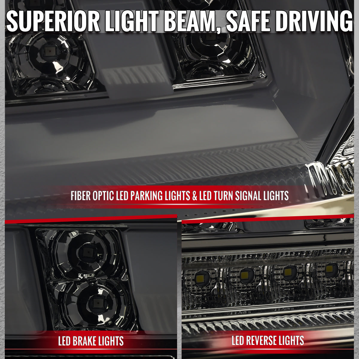 2014-2015 Chevrolet Camaro Full LED Sequential Tail Light (Chrome Housing / Smoked Lens)
