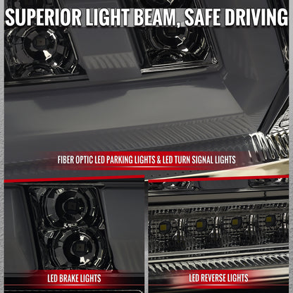 2014-2015 Chevrolet Camaro Full LED Sequential Tail Light (Chrome Housing / Smoked Lens)