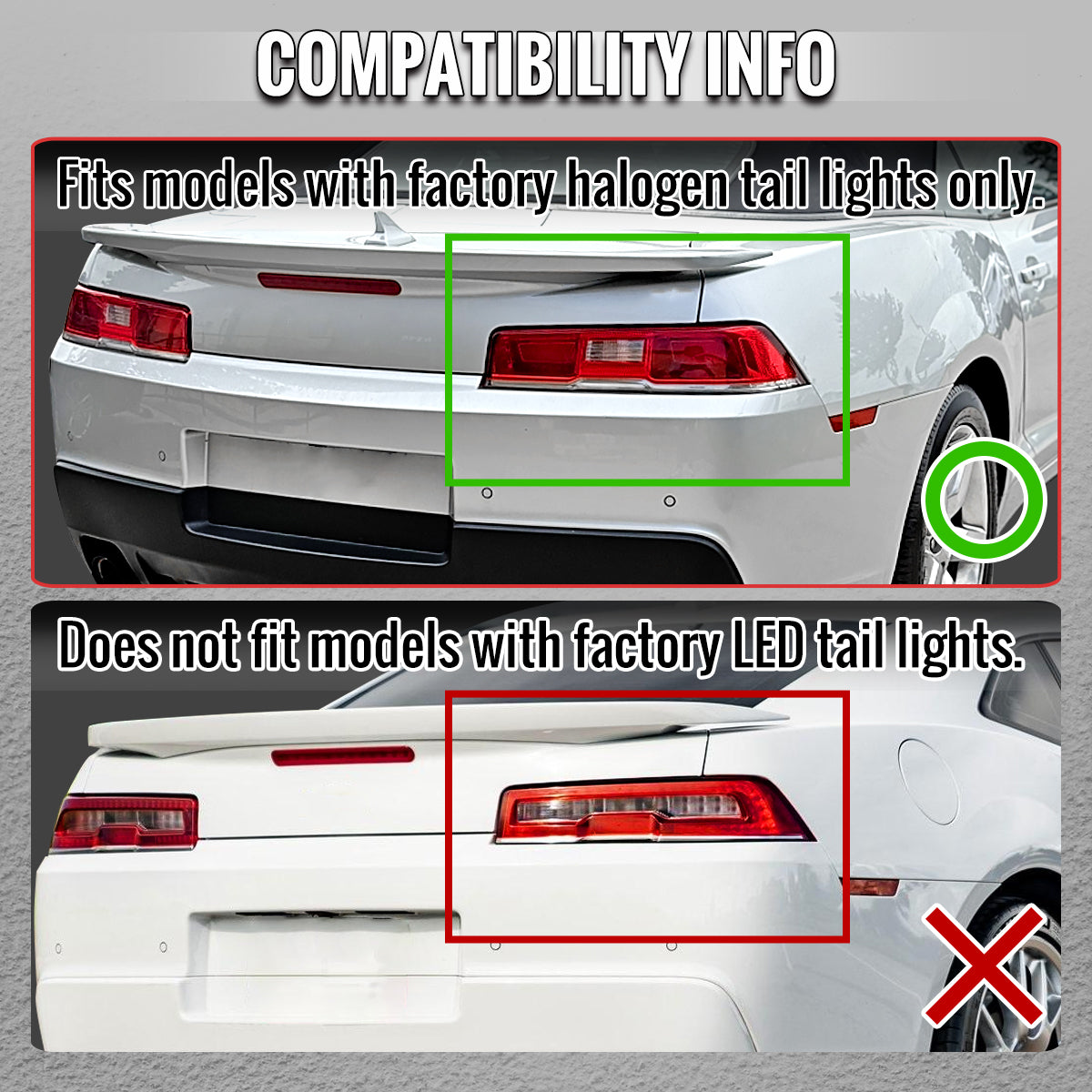 2014-2015 Chevrolet Camaro Full LED Sequential Tail Light (Chrome Housing / Smoked Lens)
