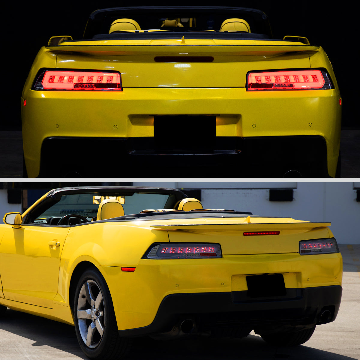 2014-2015 Chevrolet Camaro Full LED Sequential Tail Light (Chrome Housing / Smoked Lens)