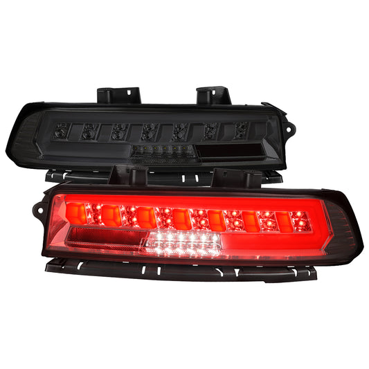 2014-2015 Chevrolet Camaro Full LED Sequential Tail Light (Chrome Housing / Smoked Lens)