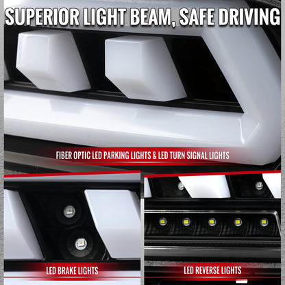 2014-2015 Chevrolet Camaro Full LED Sequential Tail Light (Black Housing / Clear Lens)