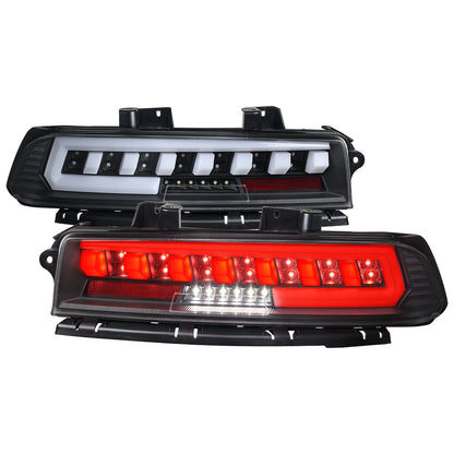 2014-2015 Chevrolet Camaro Full LED Sequential Tail Light (Black Housing / Clear Lens)