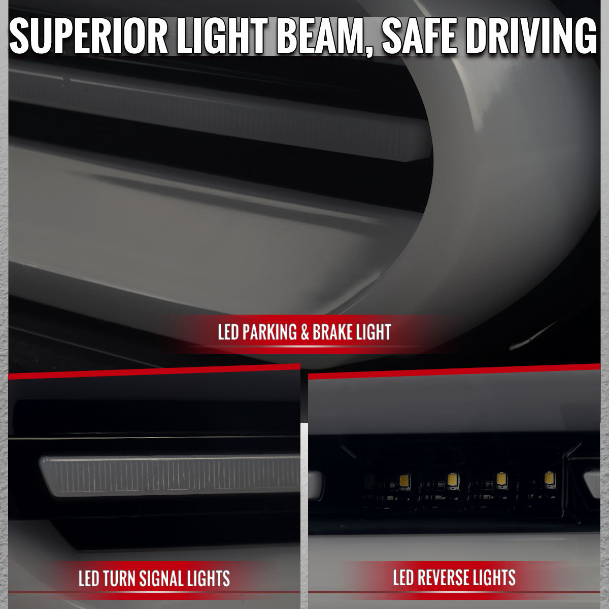 2016-2018 Chevrolet Camaro Full LED Sequential Tail Light (Glossy Black Housing / Smoked Lens)