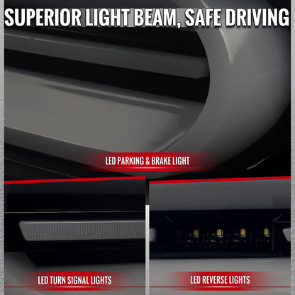 2016-2018 Chevrolet Camaro Full LED Sequential Tail Light (Glossy Black Housing / Smoked Lens)