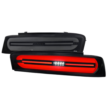 2016-2018 Chevrolet Camaro Full LED Sequential Tail Light (Glossy Black Housing / Smoked Lens)