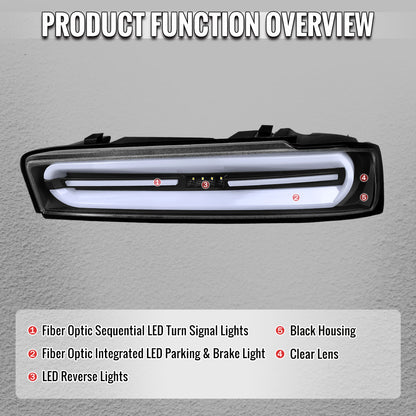 2016-2018 Chevrolet Camaro Full LED Sequential Tail Light (Black Housing / Clear Lens)