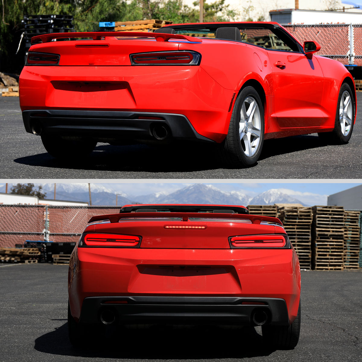 2016-2018 Chevrolet Camaro Full Red LED Sequential Tail Light (Black Housing / Clear Lens)