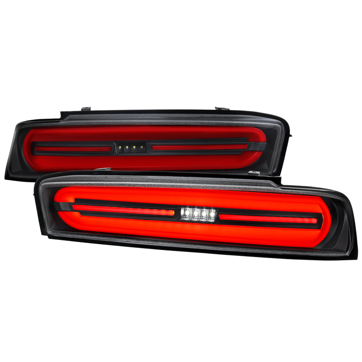 2016-2018 Chevrolet Camaro Full Red LED Sequential Tail Light (Black Housing / Clear Lens)