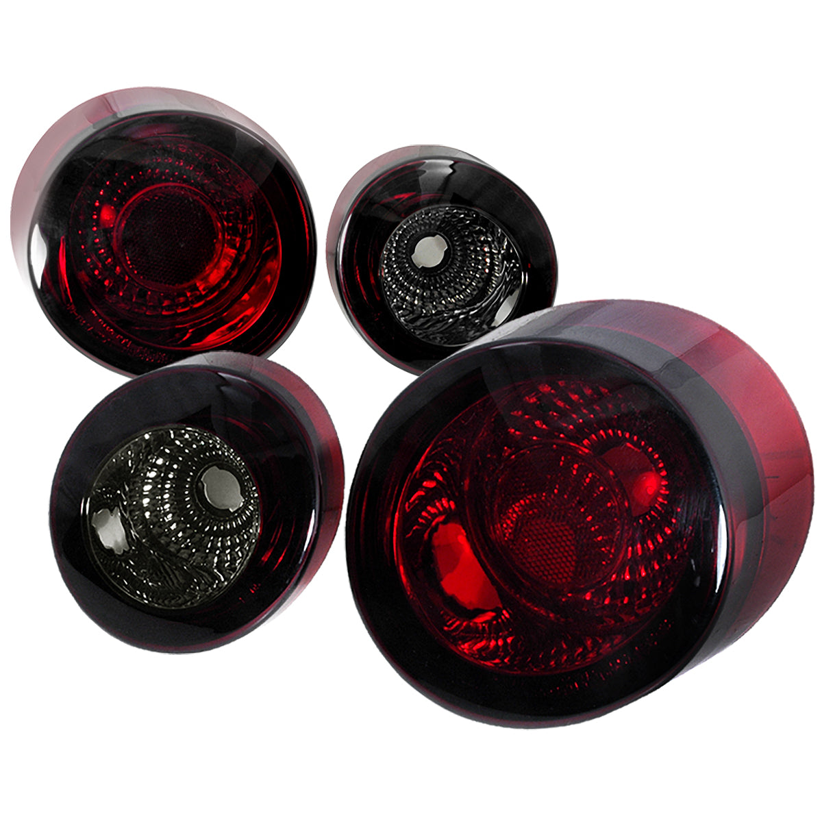 2005-2010 Chevrolet Cobalt Coupe Tail Lights & Trunk Reverse Lights (Chrome Housing/Red Smoked Lens)