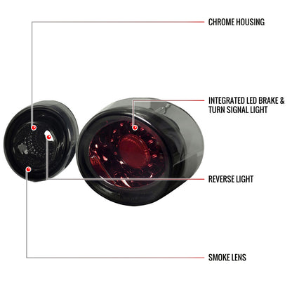 2005-2010 Chevrolet Cobalt Coupe LED Tail Lights & Trunk Reverse Lights (Chrome Housing/Red Smoked Lens)