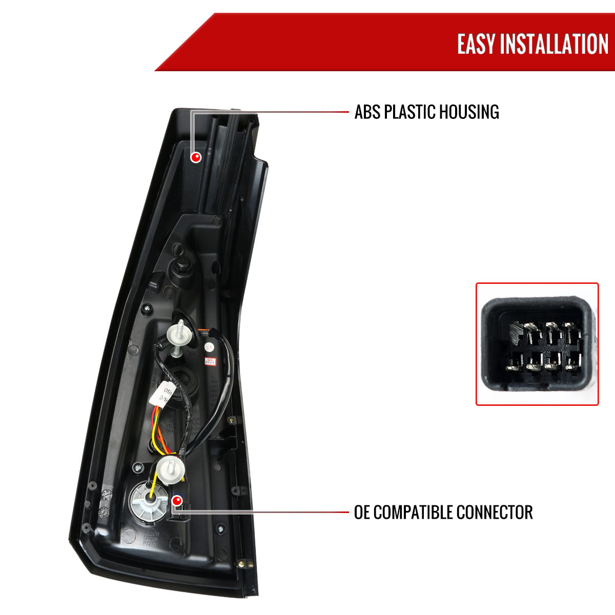 2003-2007 Cadillac CTS LED Tail Lights (Chrome Housing/Red Smoked Lens)