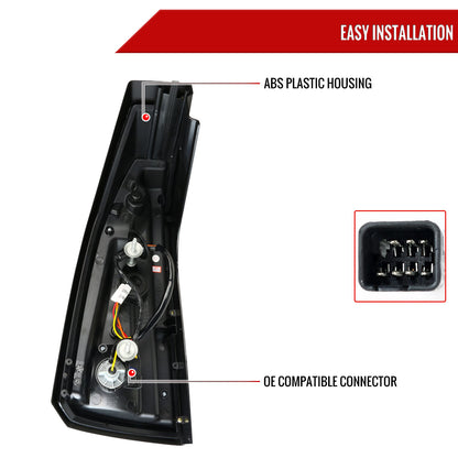 2003-2007 Cadillac CTS LED Tail Lights (Chrome Housing/Red Smoked Lens)