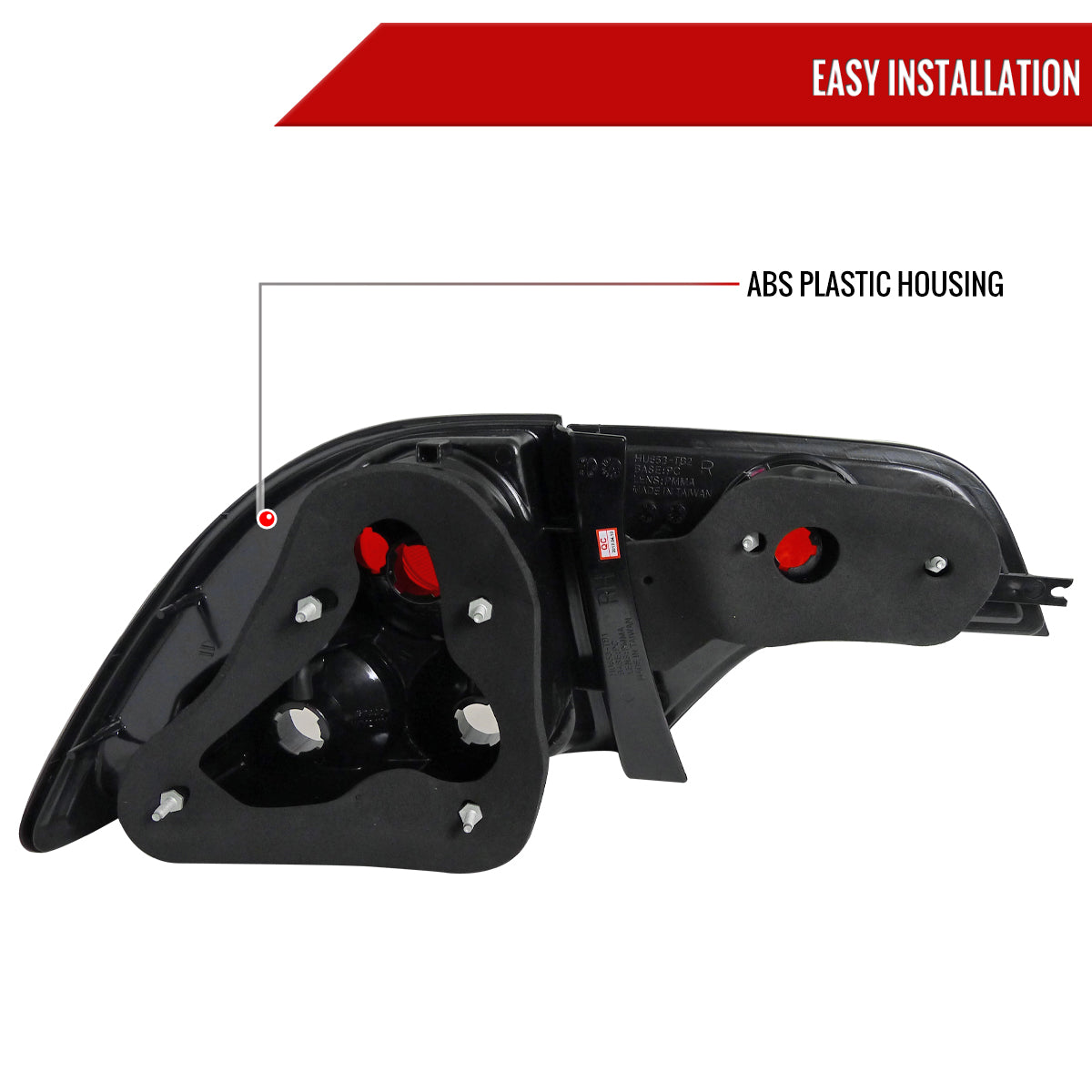 2006-2011 Honda Civic Sedan Tail Lights (Chrome Housing/Clear Lens)