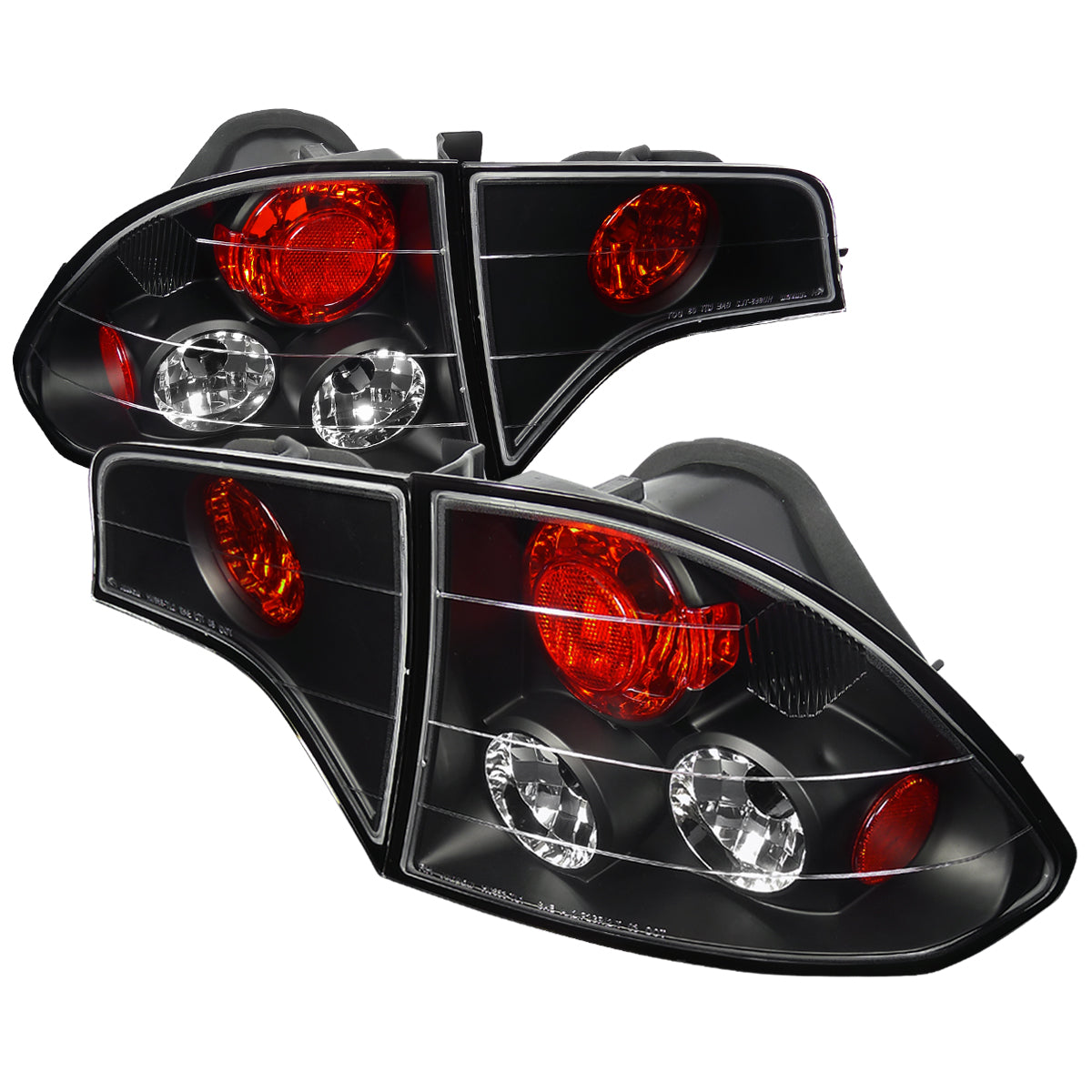 2006-2011 Honda Civic Sedan Tail Lights (Matte Black Housing/Clear Lens)