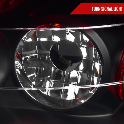 2006-2011 Honda Civic Sedan Tail Lights (Matte Black Housing/Red Clear Lens)