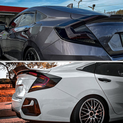 2016-2021 Honda Civic Sedan V2 LED Tail Lights w/ Sequential Turn Signal Lights (Glossy Black Housing/Smoked Lens)