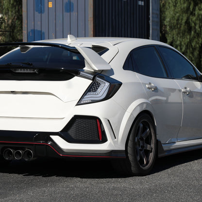 2017-2021 Honda Civic Hatchback Sequential Turn Signal LED Tail Lights (Matte Black Housing/Clear Lens)