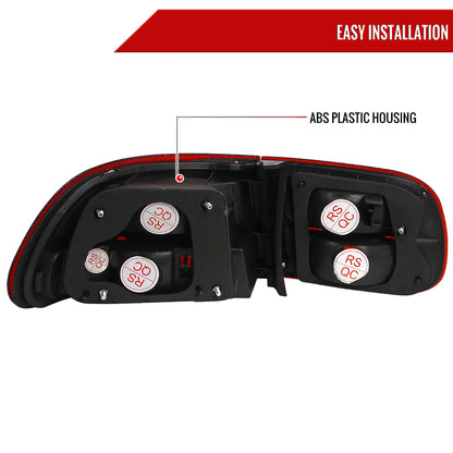 1992-1995 Honda Civic 3DR Hatchback Tail Lights (Chrome Housing/Red Clear Lens)