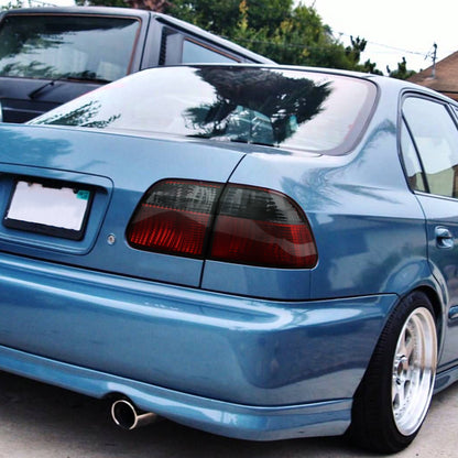 1999-2000 Honda Civic Sedan Tail Lights (Chrome Housing/Red Smoked Lens)