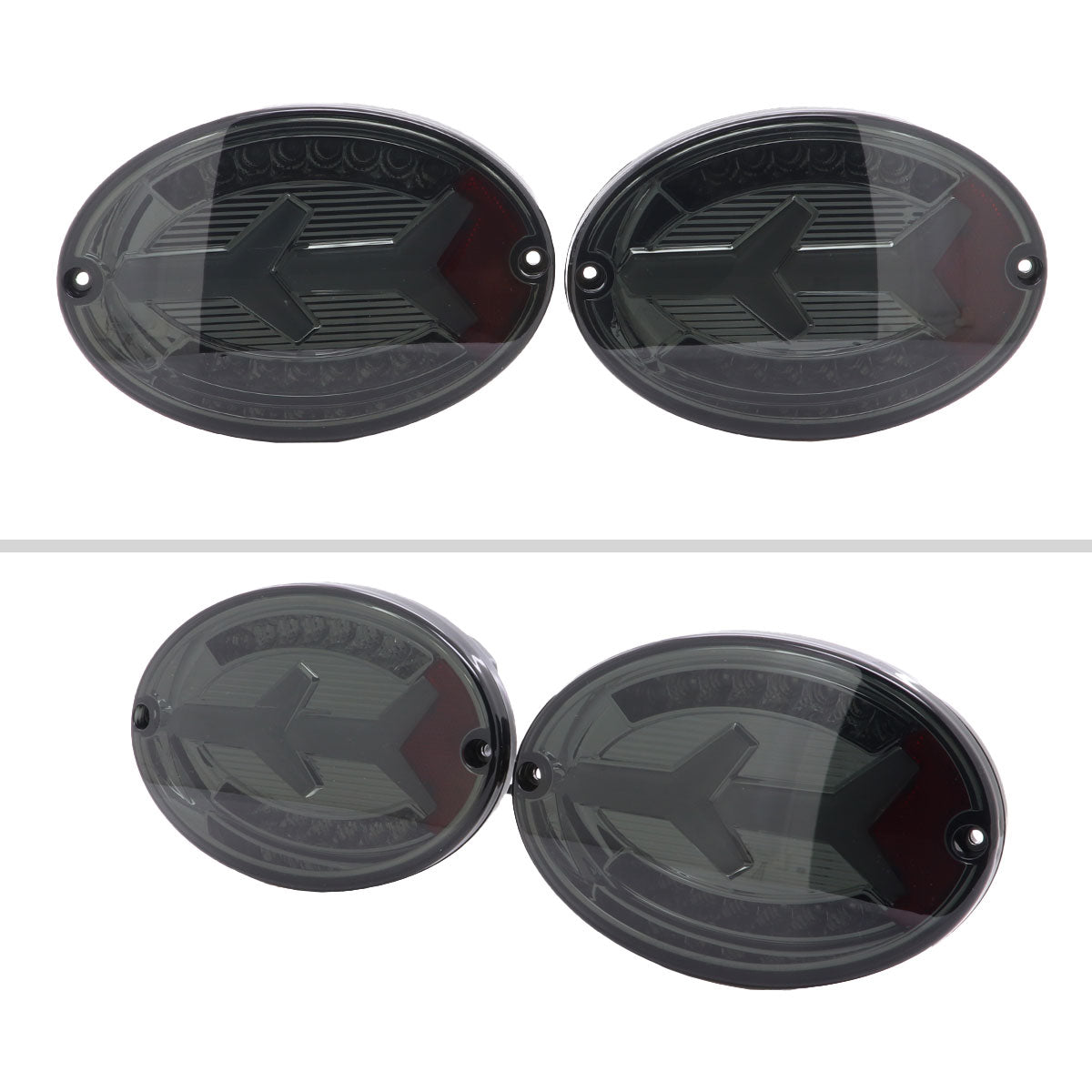 1997-2004 Chevrolet Corvette C5 4 PC White LED Bar Tail Lights (Chrome Housing/Dark Smoked Lens)