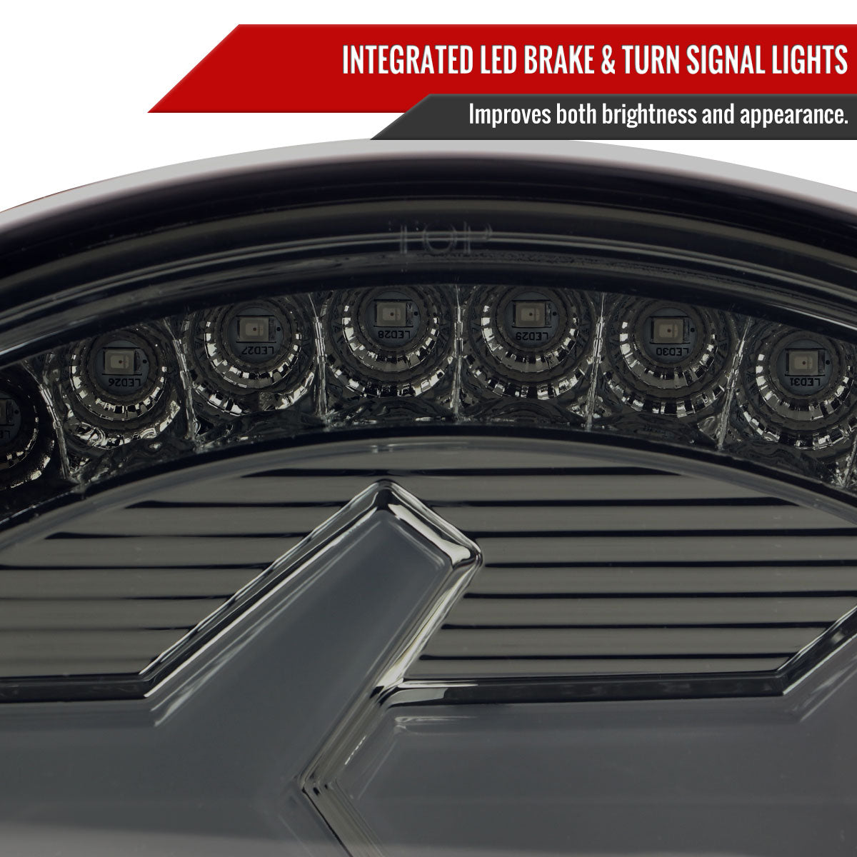 1997-2004 Chevrolet Corvette C5 4 PC White LED Bar Tail Lights (Chrome Housing/Dark Smoked Lens)