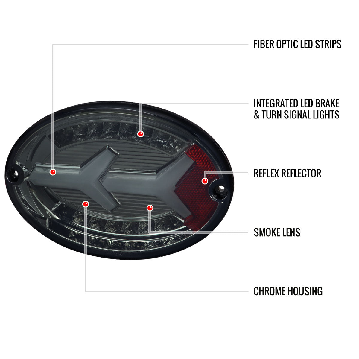 1997-2004 Chevrolet Corvette C5 4 PC White LED Bar Tail Lights (Chrome Housing/Dark Smoked Lens)