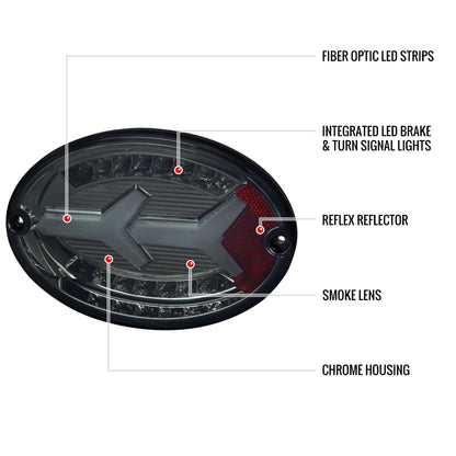 1997-2004 Chevrolet Corvette C5 4 PC White LED Bar Tail Lights (Chrome Housing/Dark Smoked Lens)